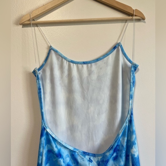 Fashion Nova Blue Tie Dye Swirl Biker Short Romper - Picture 9 of 10